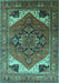 Machine Washable Persian Turquoise Traditional Area Rugs, wshurb2037turq