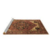 Sideview of Machine Washable Persian Brown Traditional Rug, wshurb2037brn