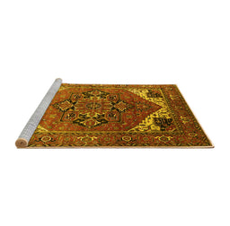 Sideview of Machine Washable Persian Yellow Traditional Rug, wshurb2037yw