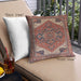Front View of Mid-Century Modern Urban Square Tomato Red Throw Pillow, 18 inch by 18 inch, pwurb2037