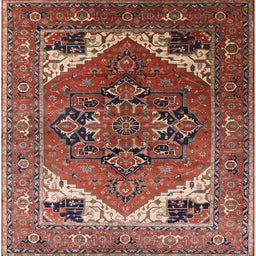 Square Machine Washable Industrial Modern Tomato Red Rug, wshurb2037