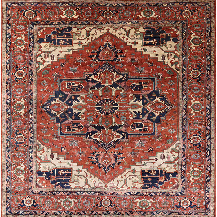 Square Machine Washable Industrial Modern Tomato Red Rug, wshurb2037