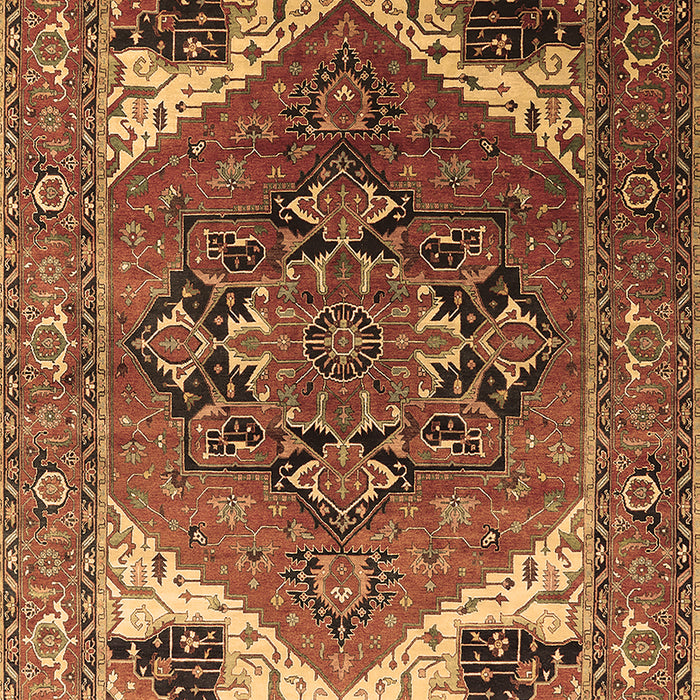 Machine Washable Persian Brown Traditional Rug, wshurb2037brn