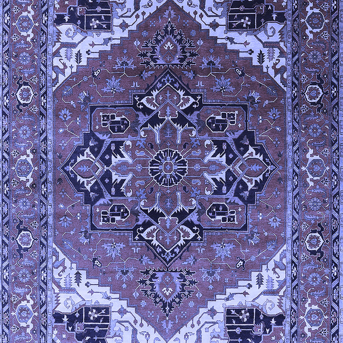 Machine Washable Persian Blue Traditional Rug, wshurb2037blu
