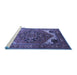 Sideview of Machine Washable Persian Blue Traditional Rug, wshurb2037blu