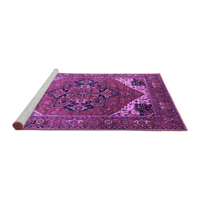 Sideview of Machine Washable Persian Purple Traditional Area Rugs, wshurb2037pur