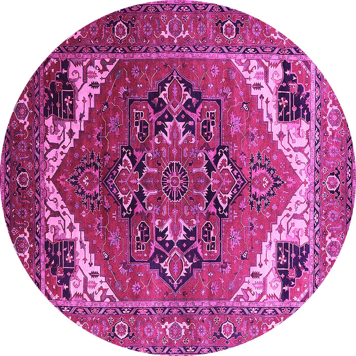 Round Persian Pink Traditional Rug, urb2037pnk