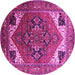 Round Persian Pink Traditional Rug, urb2037pnk
