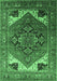 Machine Washable Persian Emerald Green Traditional Area Rugs, wshurb2037emgrn