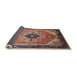 Sideview of Mid-Century Modern Brown Red Oriental Rug, urb2038