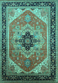 Oriental Turquoise Industrial Rug, urb2038turq