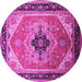 Round Oriental Pink Industrial Rug, urb2038pnk