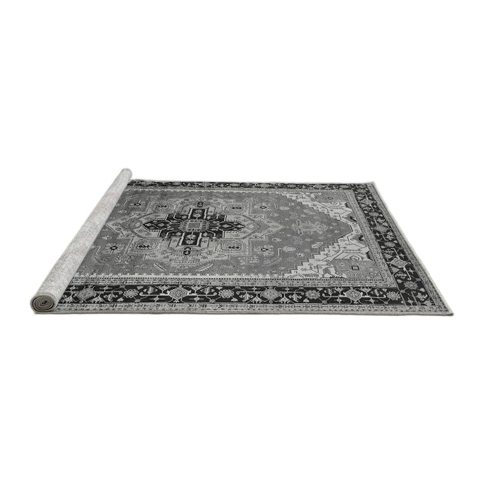 Sideview of Machine Washable Oriental Gray Industrial Rug, wshurb2038gry