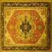 Square Oriental Yellow Industrial Rug, urb2038yw