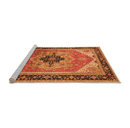 Sideview of Machine Washable Oriental Orange Industrial Area Rugs, wshurb2038org