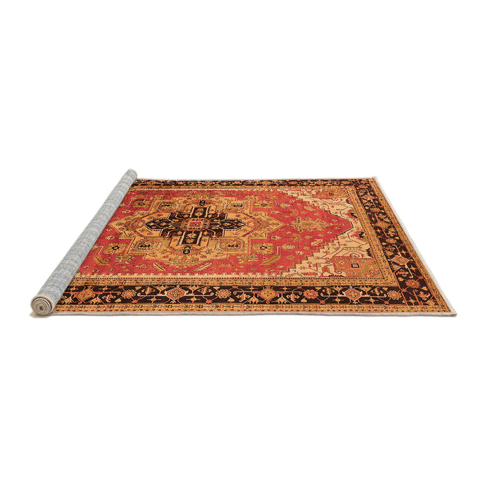 Sideview of Machine Washable Oriental Orange Industrial Area Rugs, wshurb2038org