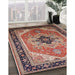 Mid-Century Modern Brown Red Oriental Rug in Family Room, urb2038