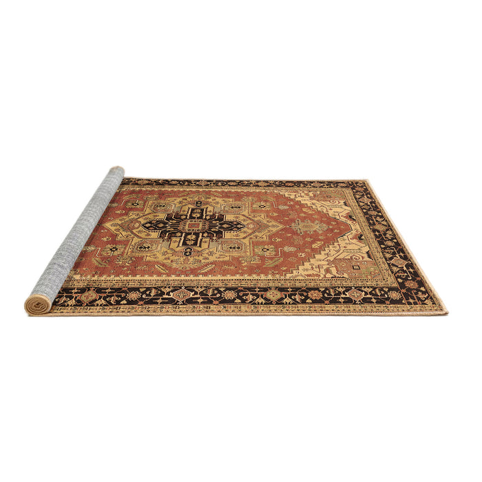 Sideview of Machine Washable Oriental Brown Industrial Rug, wshurb2038brn