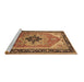 Sideview of Machine Washable Oriental Brown Industrial Rug, wshurb2038brn