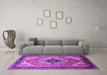 Machine Washable Oriental Purple Industrial Area Rugs in a Living Room, wshurb2038pur