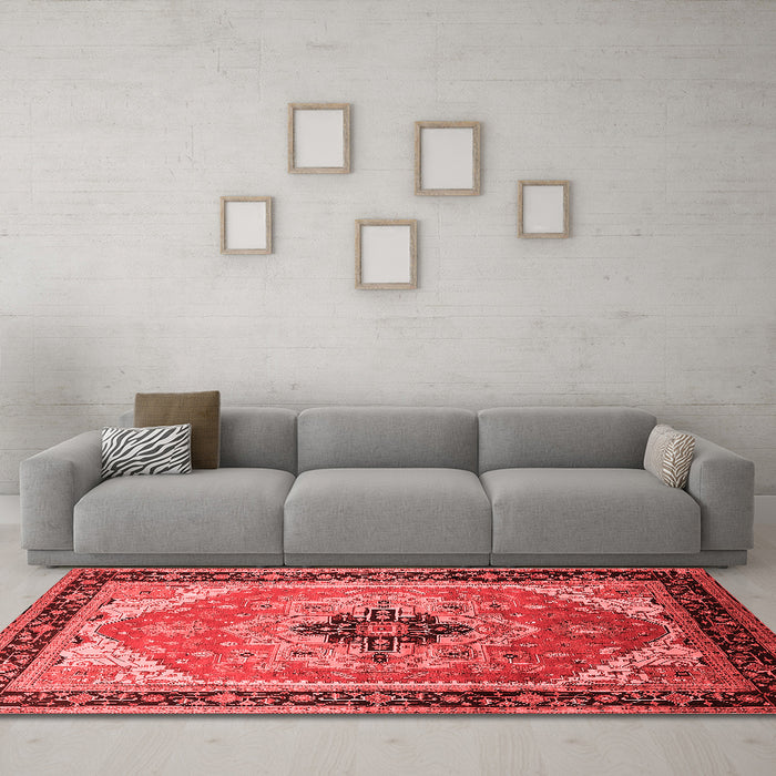 Industrial Red Washable Rugs