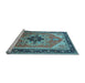 Sideview of Machine Washable Oriental Light Blue Industrial Rug, wshurb2038lblu