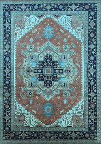 Oriental Light Blue Industrial Rug, urb2038lblu