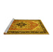 Sideview of Machine Washable Oriental Yellow Industrial Rug, wshurb2038yw