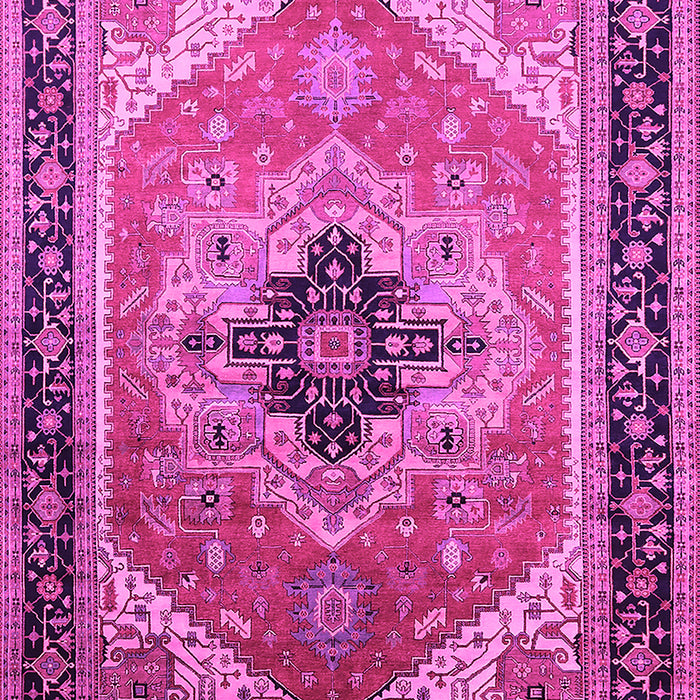 Machine Washable Oriental Pink Industrial Rug, wshurb2038pnk