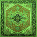 Square Oriental Green Industrial Rug, urb2038grn