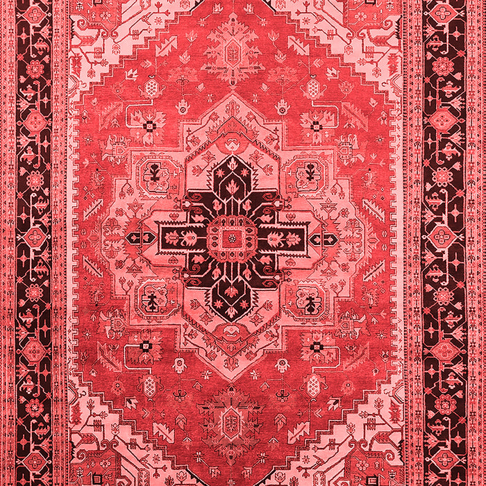 Machine Washable Oriental Red Industrial Rug, wshurb2038red