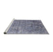 Sideview of Machine Washable Industrial Modern Blue Gray Rug, wshurb2039