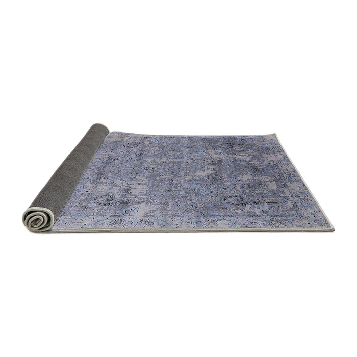 Sideview of Mid-Century Modern Blue Gray Oriental Rug, urb2039