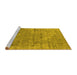 Sideview of Machine Washable Oriental Yellow Industrial Rug, wshurb2039yw