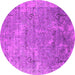 Round Oriental Pink Industrial Rug, urb2039pnk