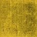 Square Oriental Yellow Industrial Rug, urb2039yw