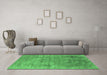 Machine Washable Oriental Emerald Green Industrial Area Rugs in a Living Room,, wshurb2039emgrn