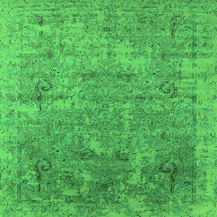Square Oriental Green Industrial Rug, urb2039grn