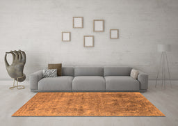 Machine Washable Oriental Orange Industrial Area Rugs in a Living Room, wshurb2039org
