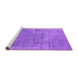 Sideview of Machine Washable Oriental Purple Industrial Area Rugs, wshurb2039pur