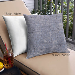 Front View of Mid-Century Modern Urban Square Blue Gray Throw Pillow, 18 inch by 18 inch, pwurb2039