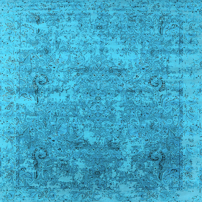 Square Oriental Light Blue Industrial Rug, urb2039lblu