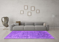 Machine Washable Oriental Purple Industrial Rug, wshurb2039pur