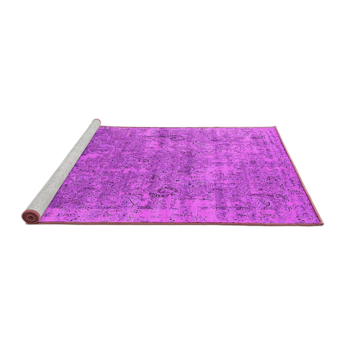 Sideview of Machine Washable Oriental Pink Industrial Rug, wshurb2039pnk