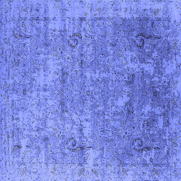 Square Oriental Blue Industrial Rug, urb2039blu