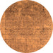 Round Oriental Orange Industrial Rug, urb2039org