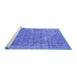 Sideview of Machine Washable Oriental Blue Industrial Rug, wshurb2039blu