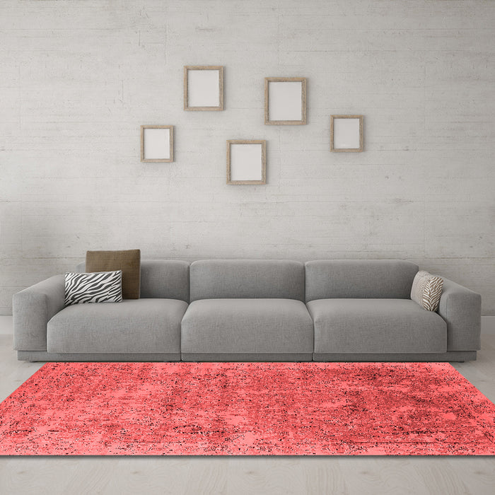 Industrial Red Washable Rugs