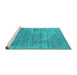 Sideview of Machine Washable Oriental Turquoise Industrial Area Rugs, wshurb2039turq