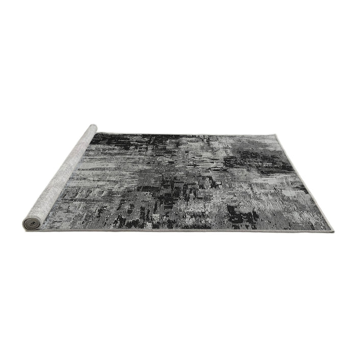 Sideview of Machine Washable Oriental Gray Industrial Rug, wshurb2040gry